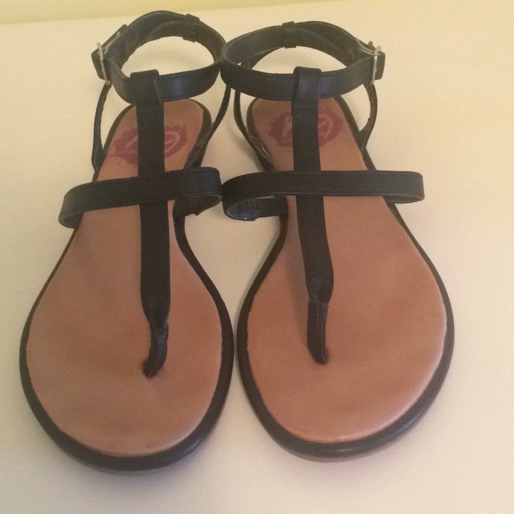 K9 Black Strappy Flat Sandals